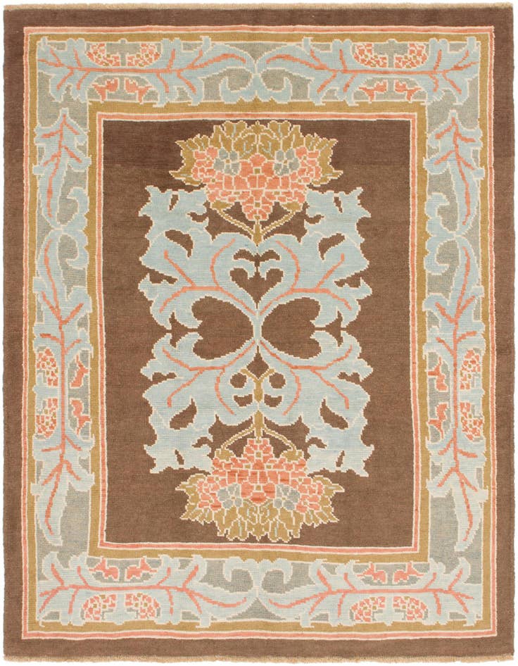 Detail image of 6' 4 x 8' 6 Hand Knotted Oushak Wool Rug