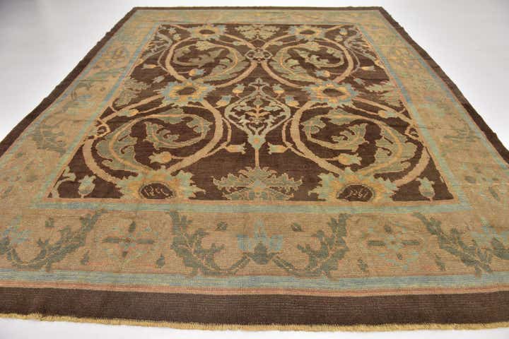 10' 6 x 13' Hand Knotted Oushak Wool Rug