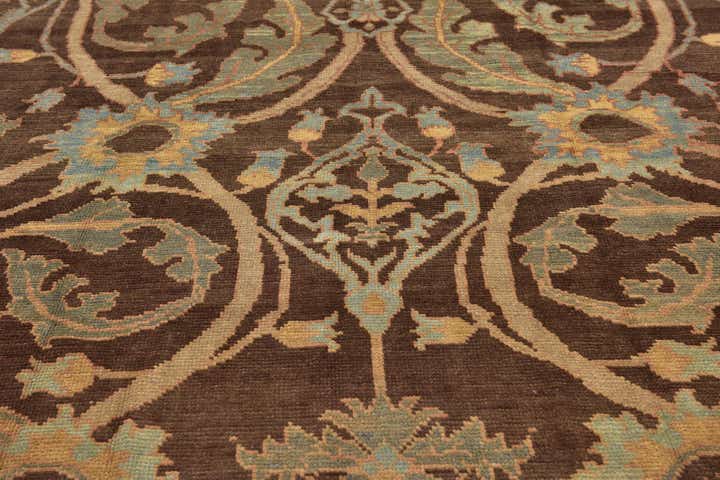 10' 6 x 13' Hand Knotted Oushak Wool Rug