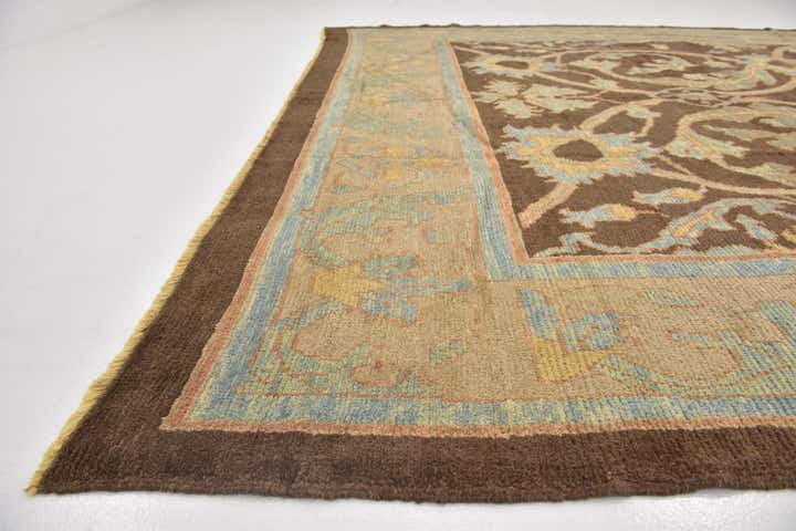 10' 6 x 13' Hand Knotted Oushak Wool Rug