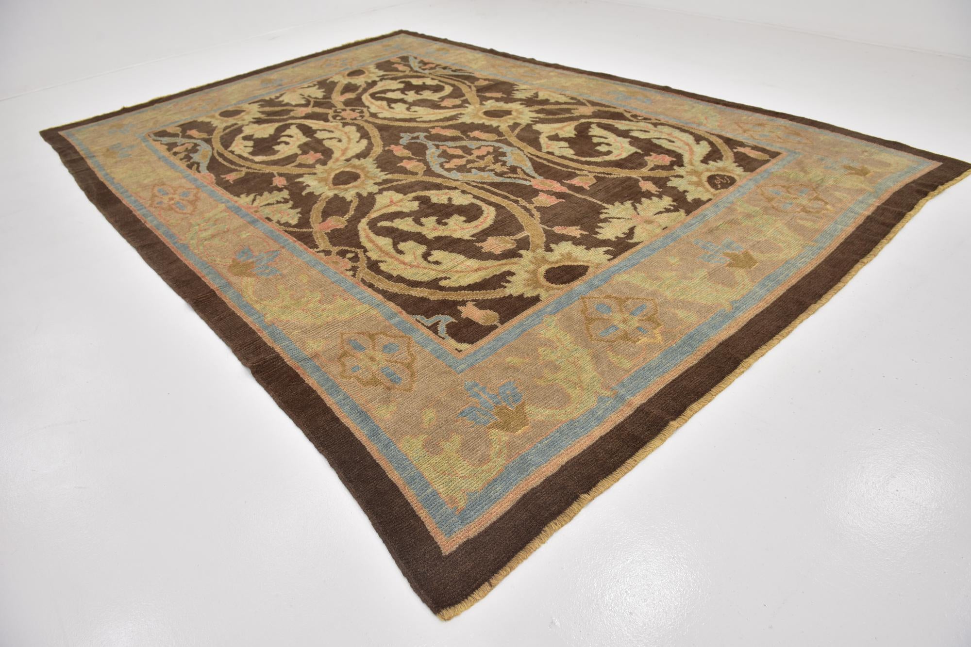 10' 5 x 15' Hand Knotted Oushak Wool Rug