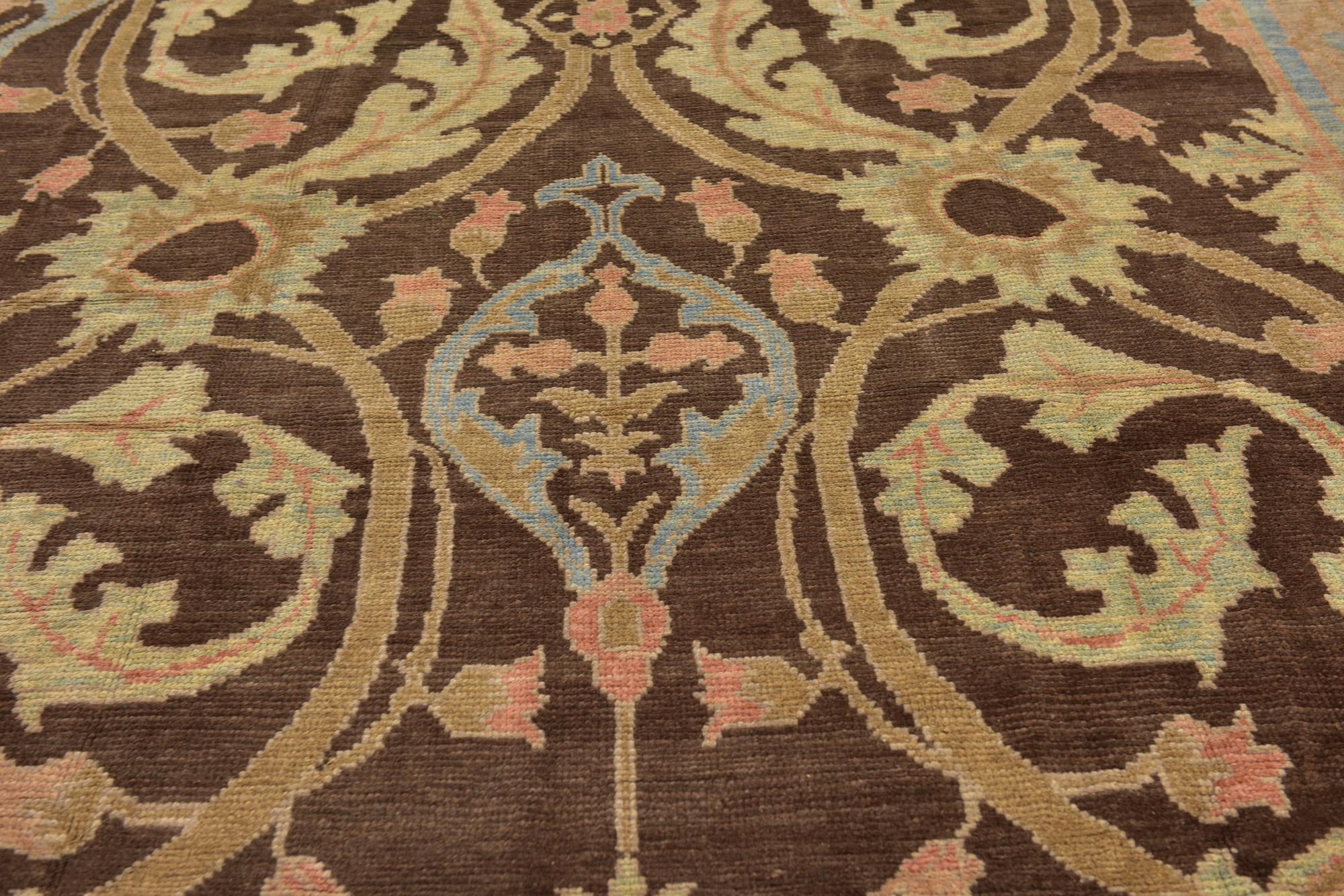 10' 5 x 15' Hand Knotted Oushak Wool Rug