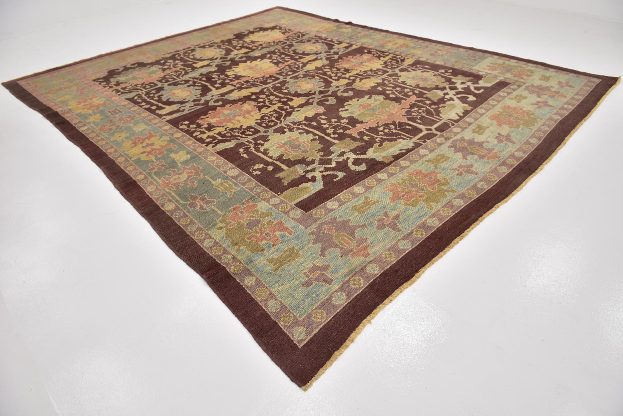 10' 10 x 13' 5 Hand Knotted Oushak Wool Rug