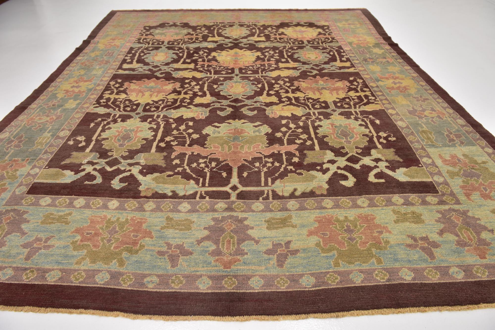 10' 10 x 13' 5 Hand Knotted Oushak Wool Rug