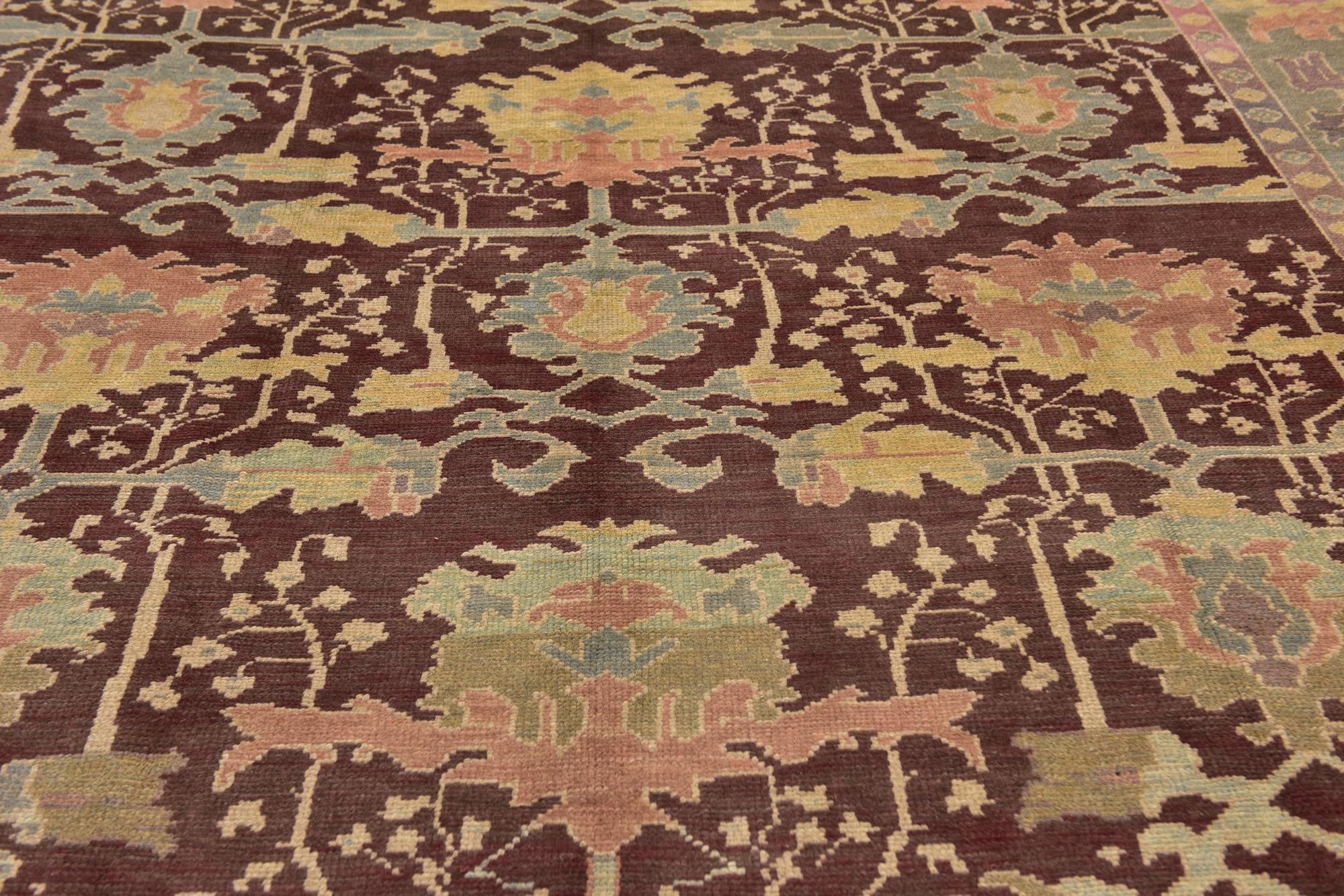 10' 10 x 13' 5 Hand Knotted Oushak Wool Rug