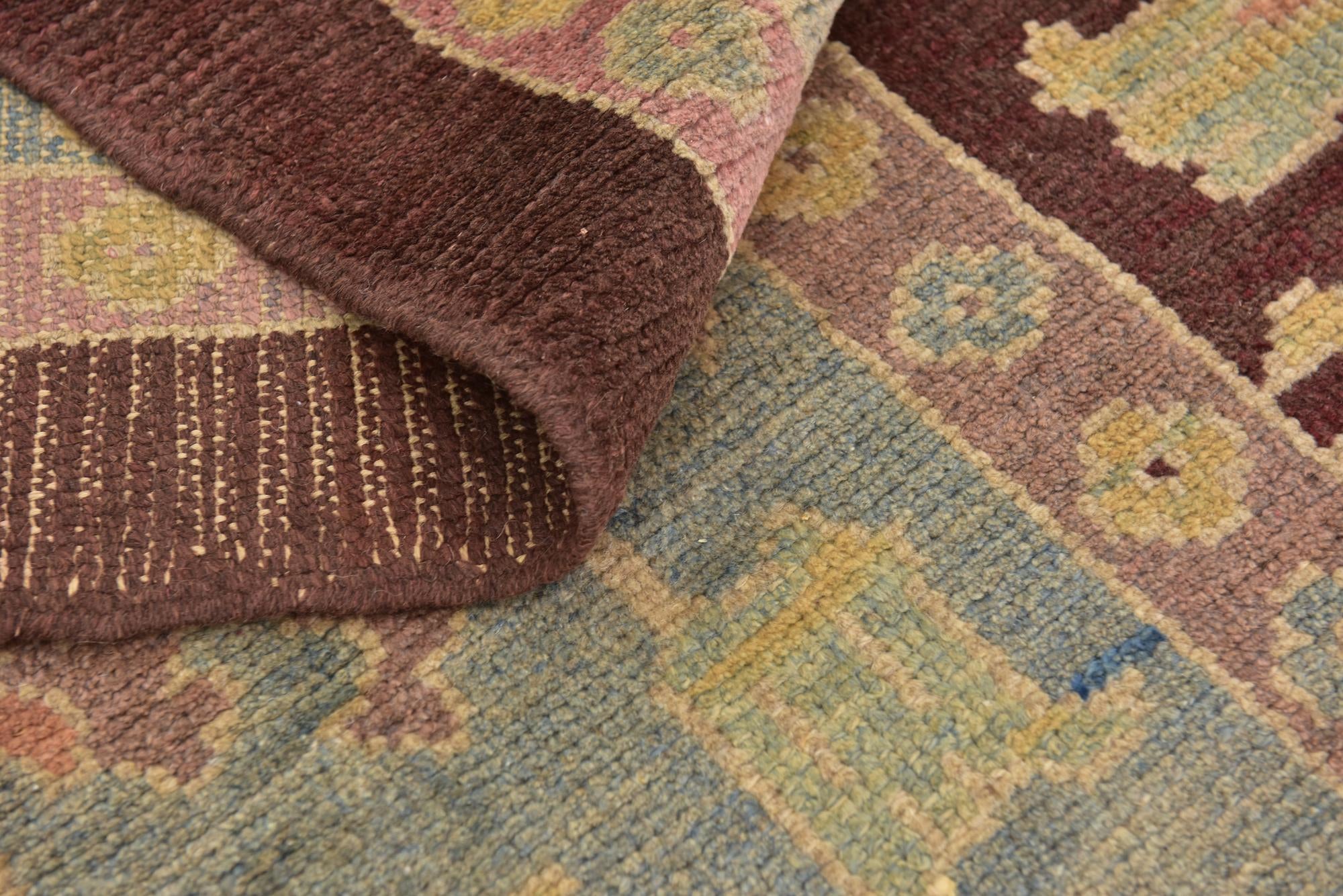 10' 10 x 13' 5 Hand Knotted Oushak Wool Rug