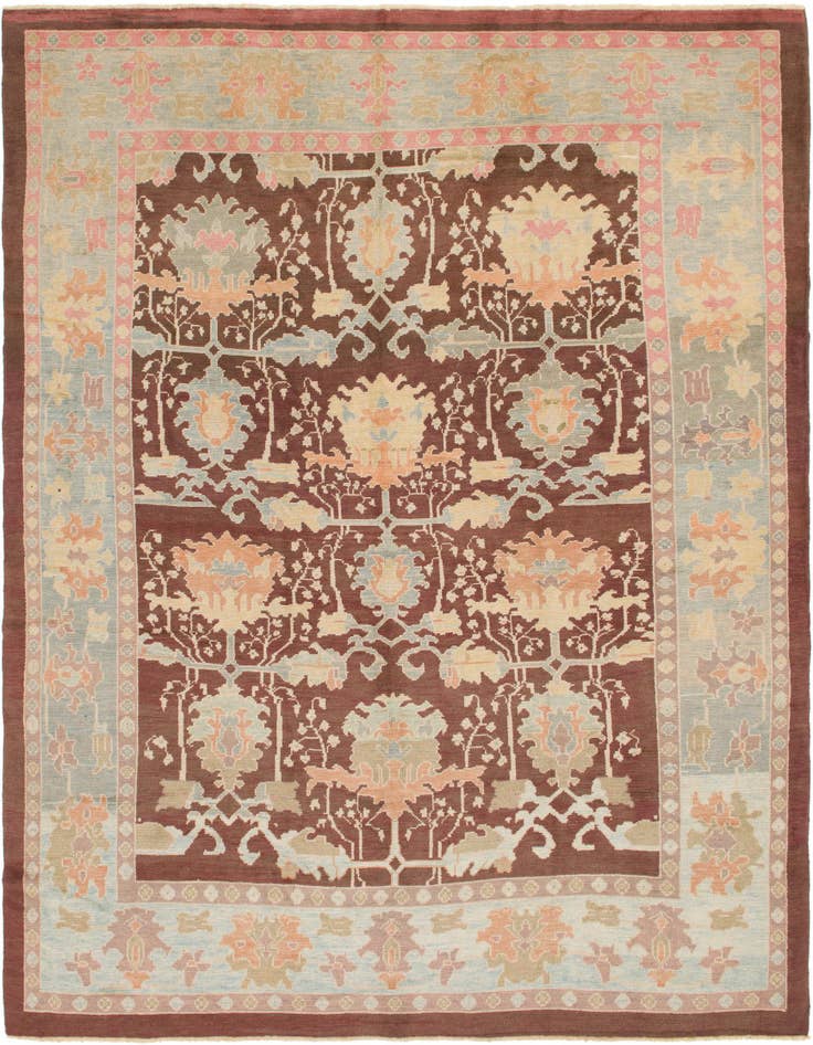 Detail image of 10' 10 x 13' 5 Hand Knotted Oushak Wool Rug
