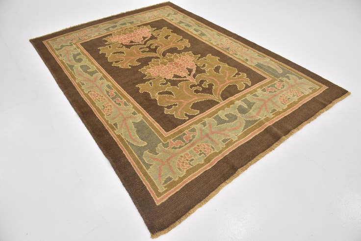 Detail image of 6' 5 x 8' 8 Hand Knotted Oushak Wool Rug