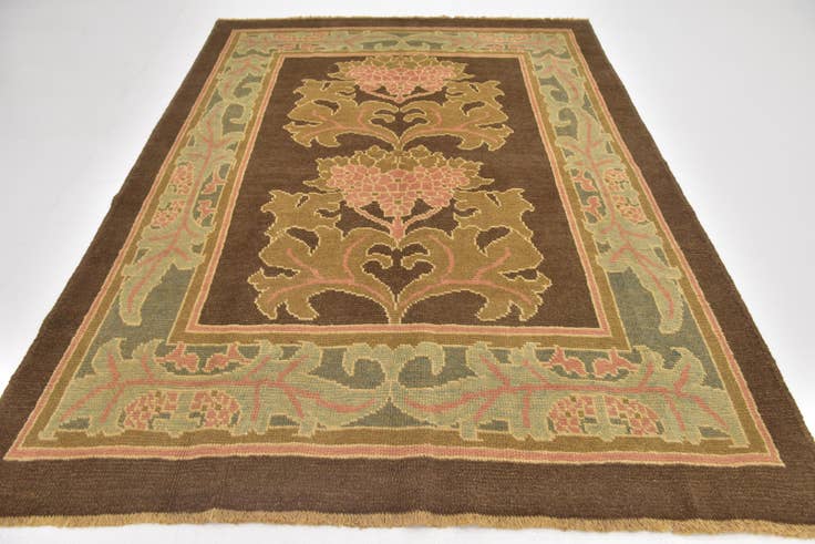 Detail image of 6' 5 x 8' 8 Hand Knotted Oushak Wool Rug