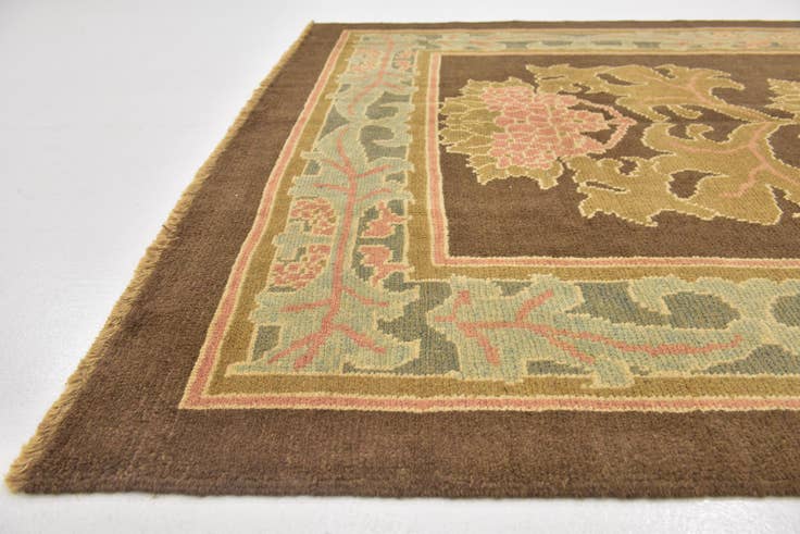 Detail image of 6' 5 x 8' 8 Hand Knotted Oushak Wool Rug