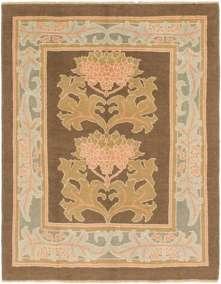 Detail image of 6' 5 x 8' 8 Hand Knotted Oushak Wool Rug