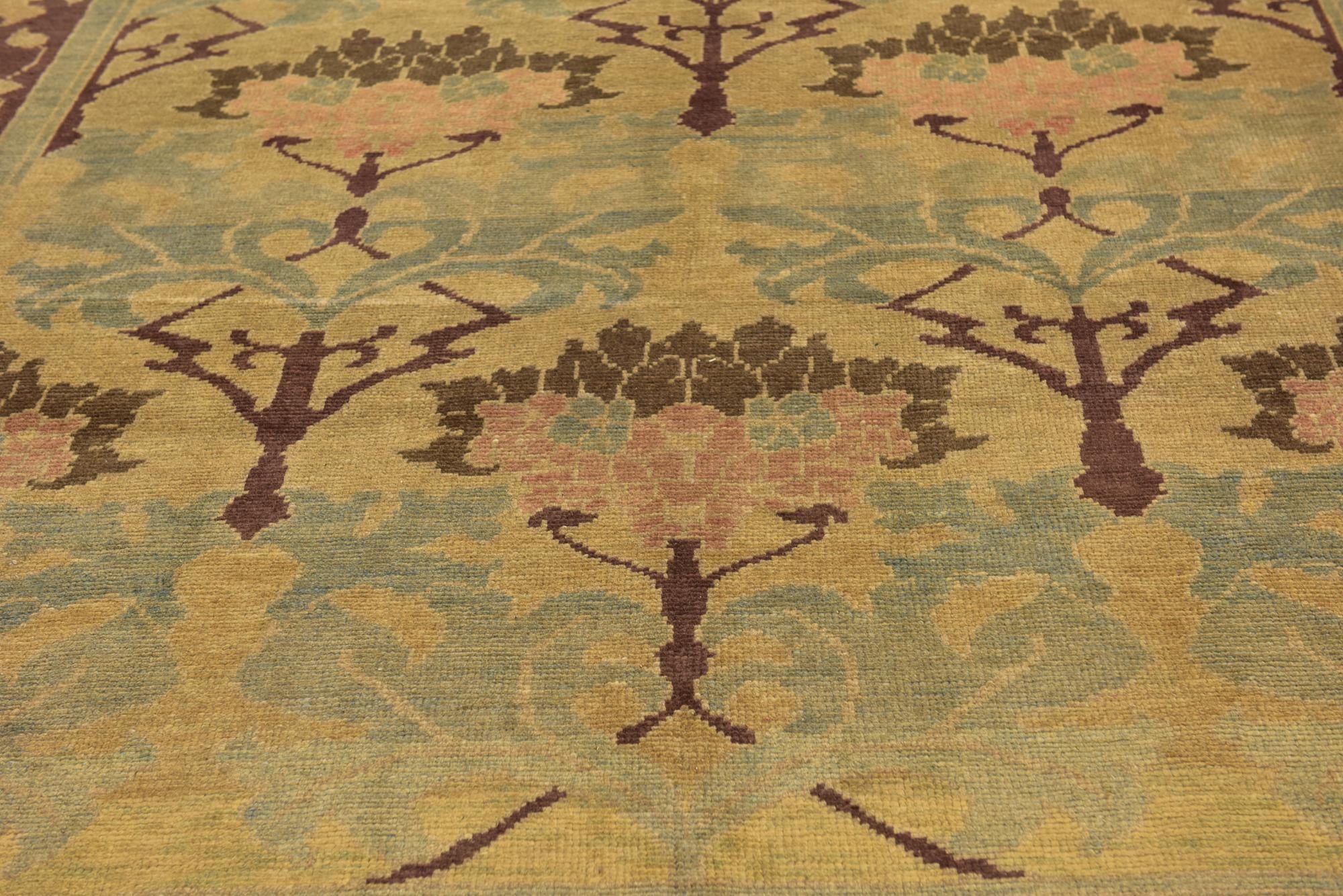 9' 4 x 11' Hand Knotted Oushak Wool Rug