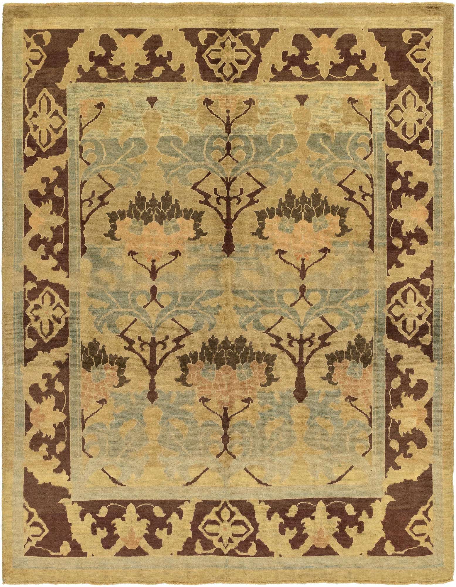 9' 4 x 11' Hand Knotted Oushak Wool Rug