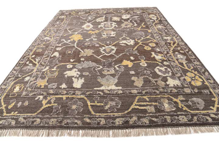 10' 4 x 13' 6 Hand Knotted Oushak Wool Rug