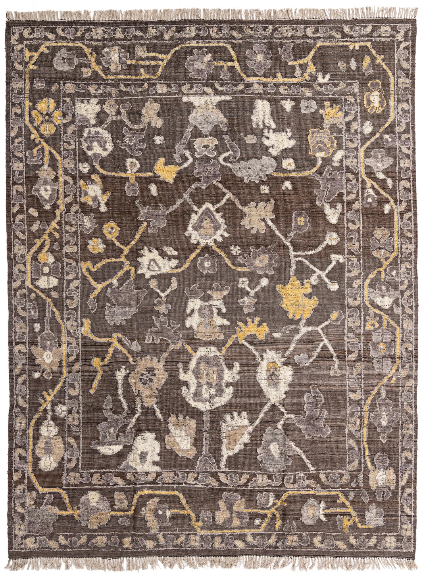 10' 4 x 13' 6 Hand Knotted Oushak Wool Rug
