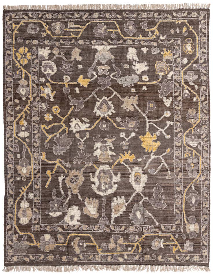 Detail image of 10' 4 x 13' 6 Hand Knotted Oushak Wool Rug
