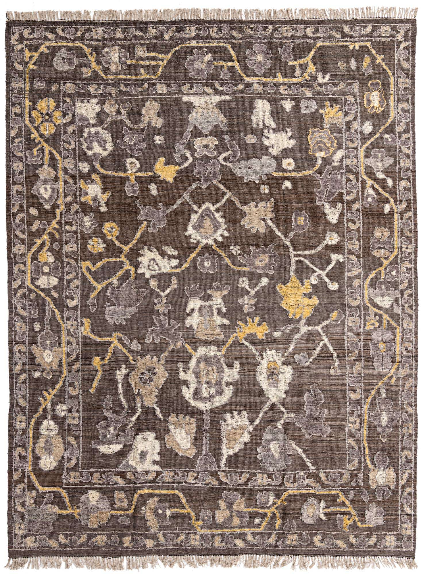 10' 4 x 13' 6 Hand Knotted Oushak Wool Rug