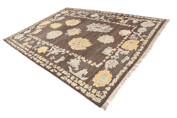 Detail image of 9' 3 x 12' 5 Hand Knotted Oushak Wool Rug