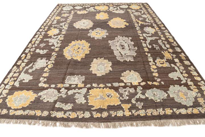9' 3 x 12' 5 Hand Knotted Oushak Wool Rug