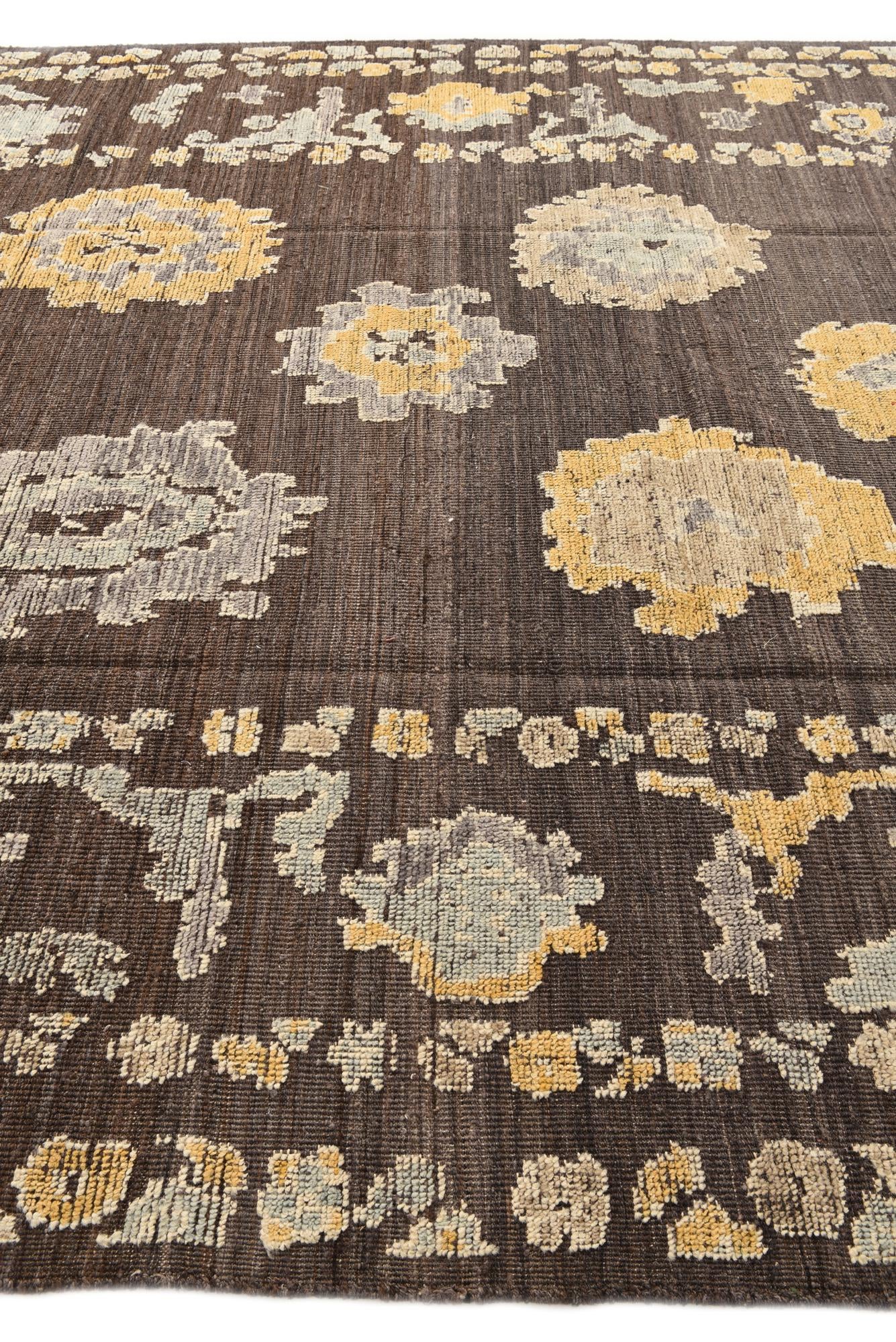 9' 3 x 12' 5 Hand Knotted Oushak Wool Rug