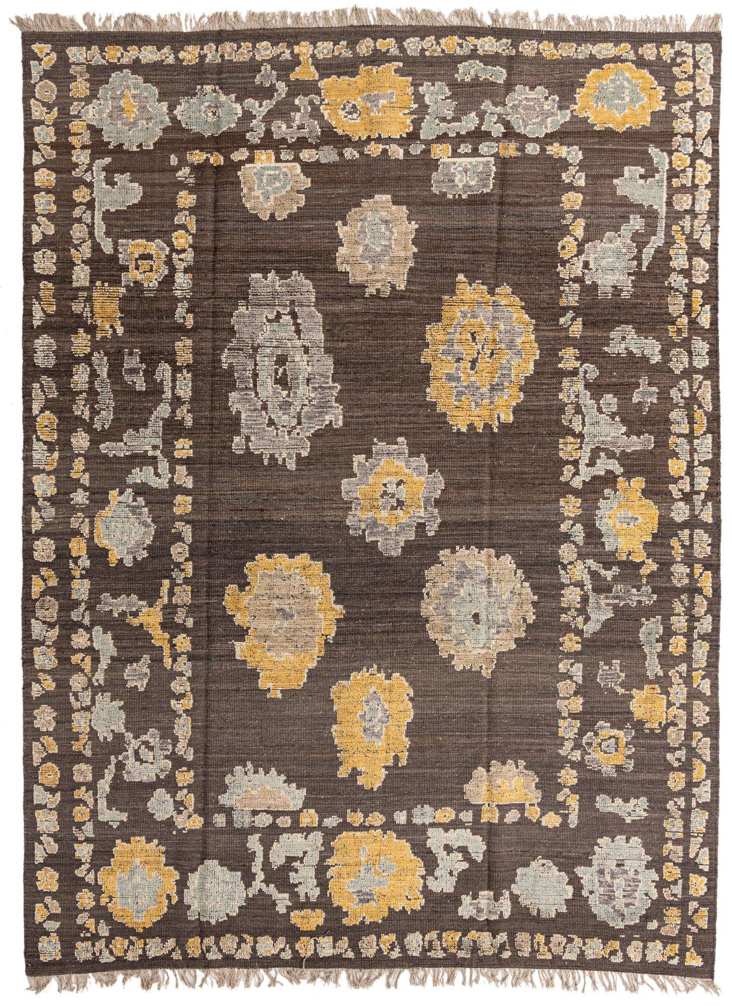 9' 3 x 12' 5 Hand Knotted Oushak Wool Rug