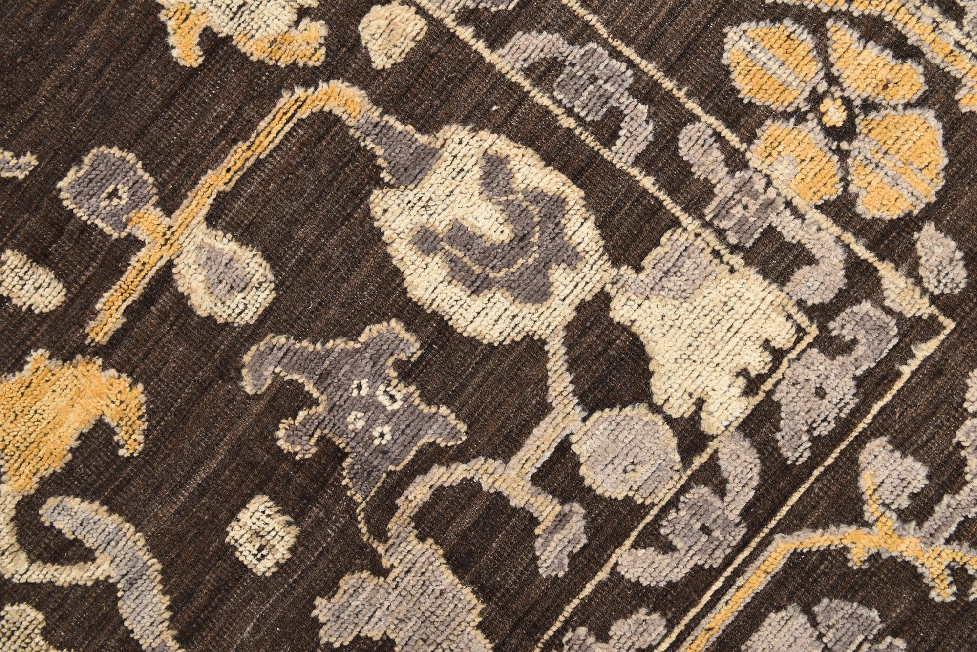 9' x 12' 4 Hand Knotted Oushak Wool Rug