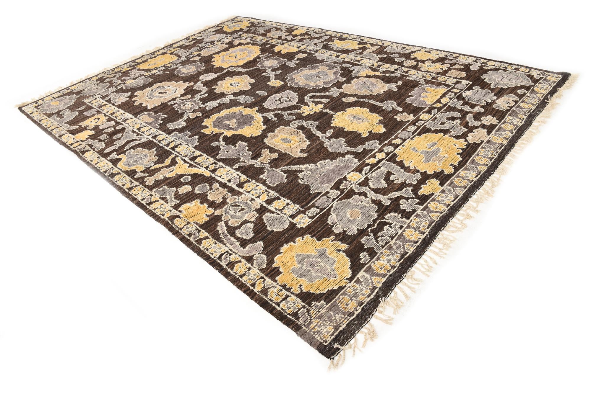 9' x 12' 2 Hand Knotted Oushak Wool Rug