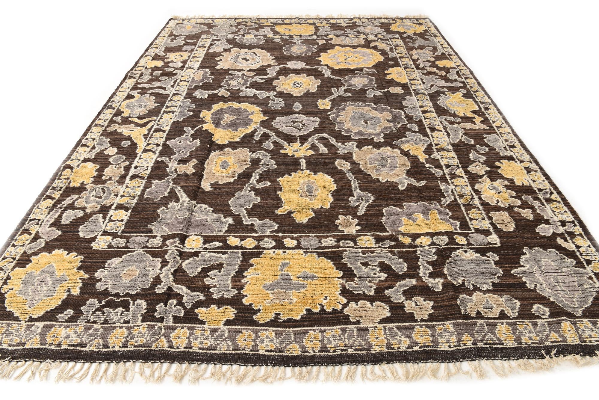 9' x 12' 2 Hand Knotted Oushak Wool Rug