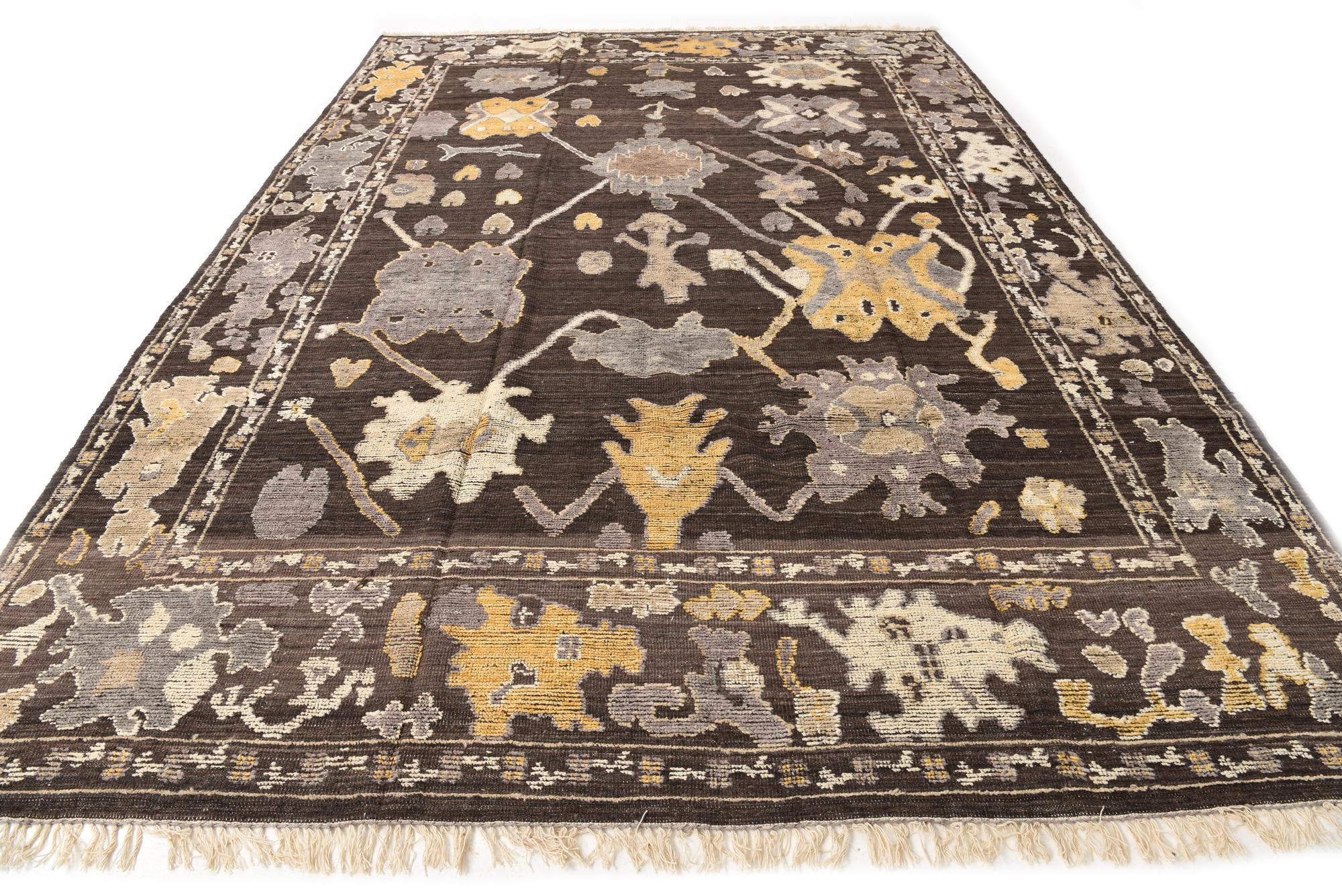 10' x 14' 10 Hand Knotted Oushak Wool Rug