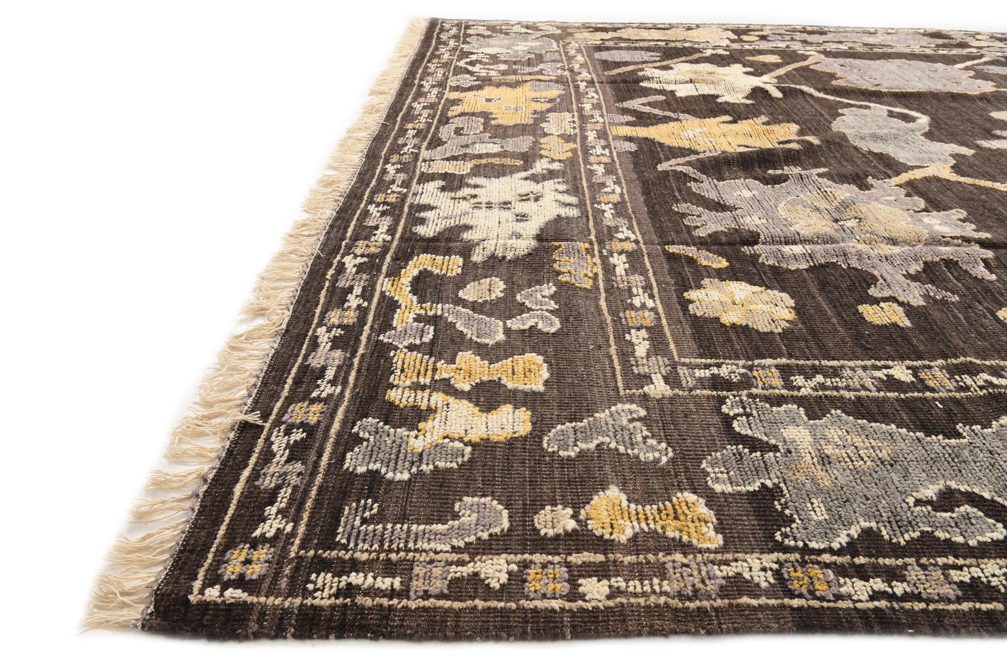 10' x 14' 10 Hand Knotted Oushak Wool Rug