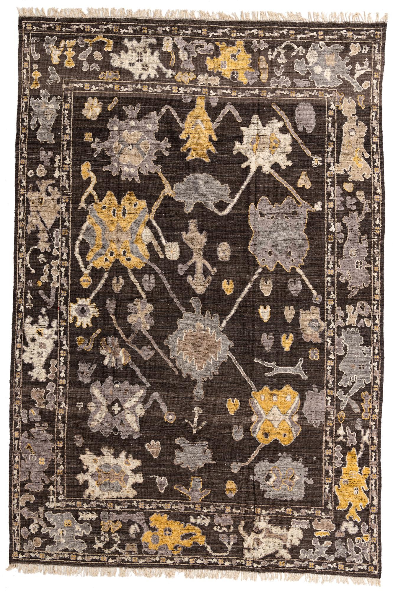 10' x 14' 10 Hand Knotted Oushak Wool Rug