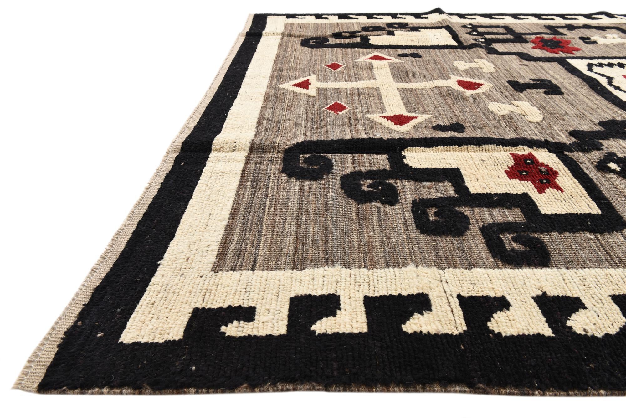8' x 10' 4 Hand Knotted Oushak Wool Rug
