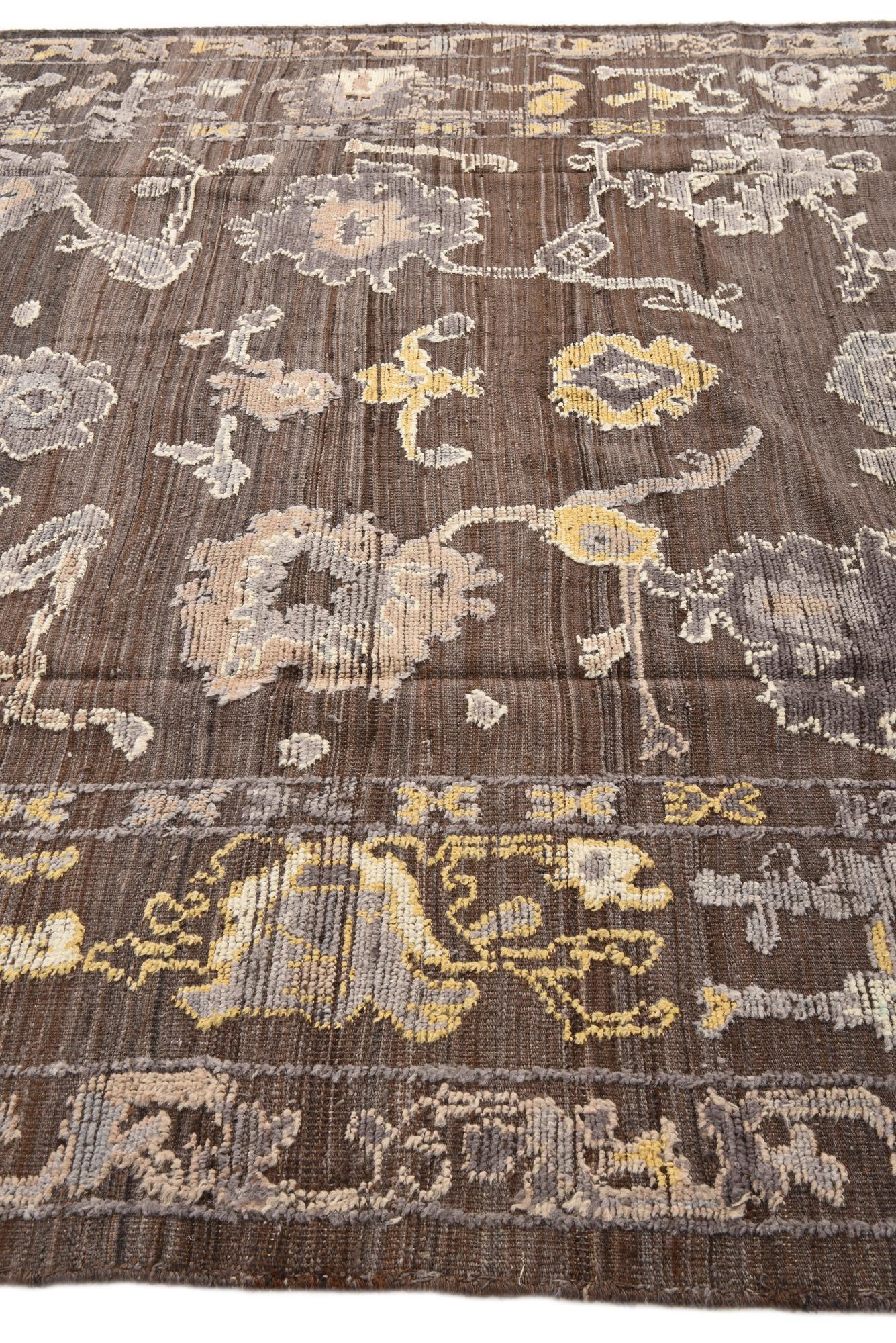 8' x 10' 8 Hand Knotted Oushak Wool Rug