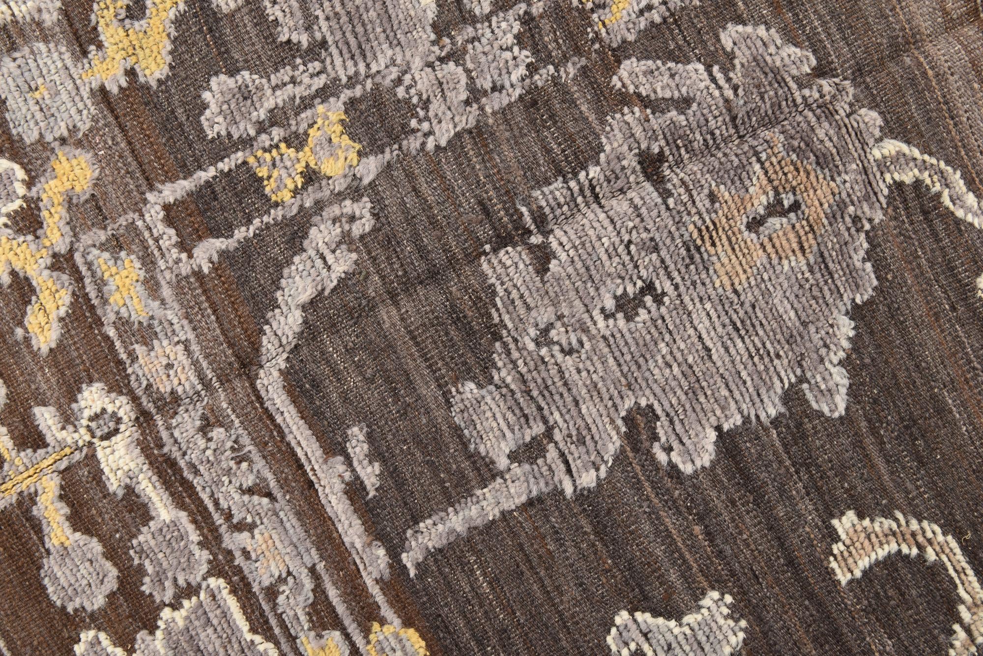 8' x 10' 8 Hand Knotted Oushak Wool Rug