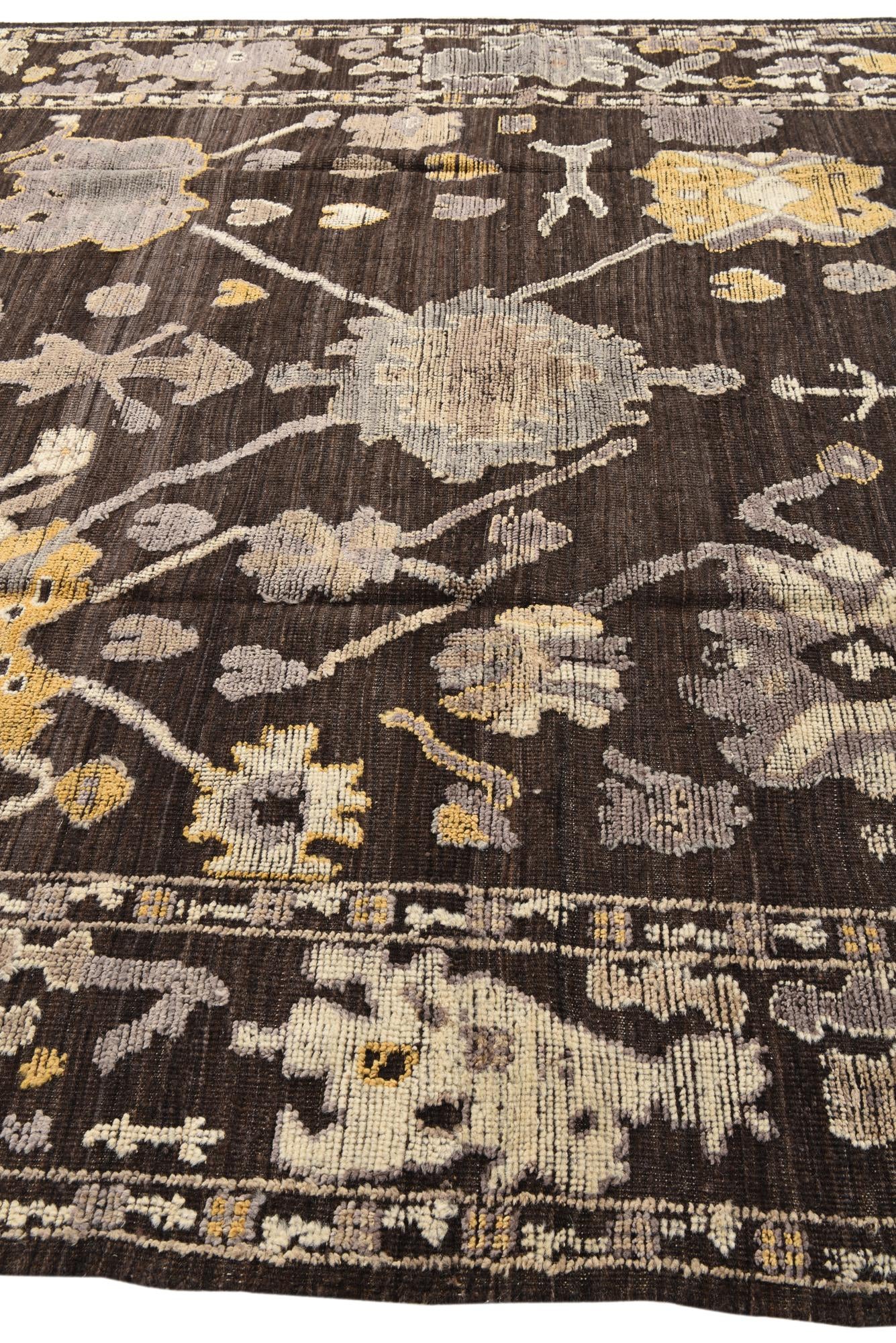 9' x 12' 9 Hand Knotted Oushak Wool Rug