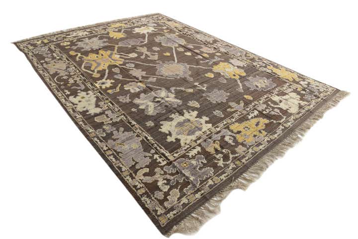 9' 1 x 12' Hand Knotted Oushak Wool Rug