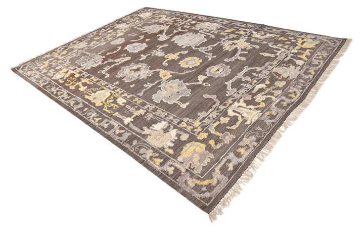 9' x 12' Hand Knotted Oushak Wool Rug