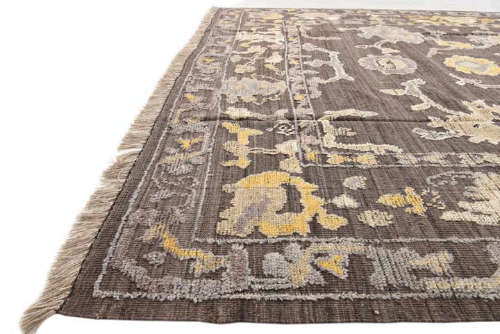 9' x 12' Hand Knotted Oushak Wool Rug