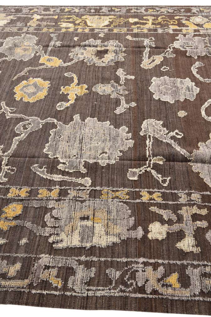 9' x 12' Hand Knotted Oushak Wool Rug