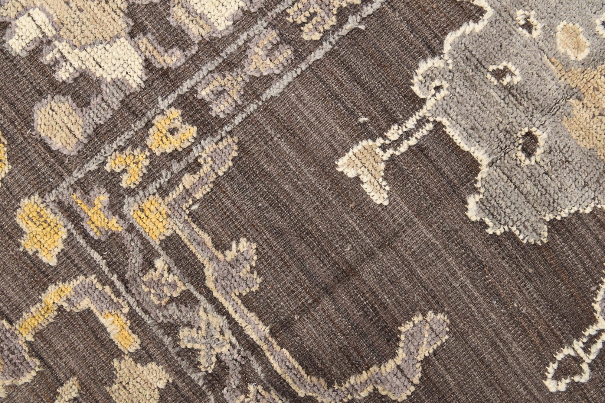 9' x 12' Hand Knotted Oushak Wool Rug