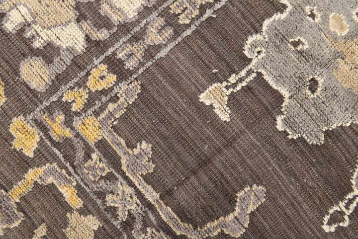 9' x 12' Hand Knotted Oushak Wool Rug