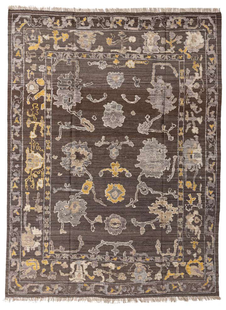 9' x 12' Hand Knotted Oushak Wool Rug