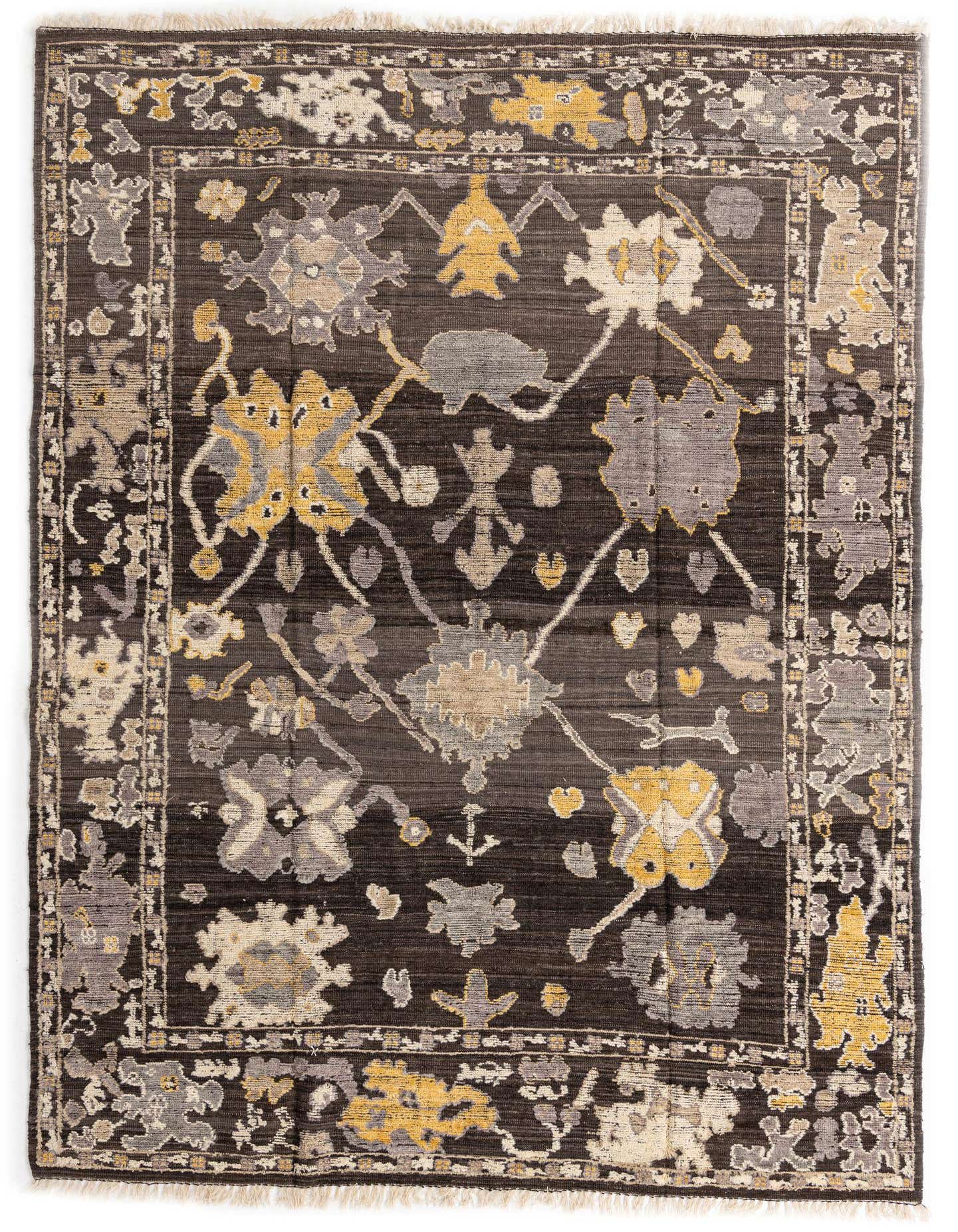 9' 1 x 12' 7 Hand Knotted Oushak Wool Rug