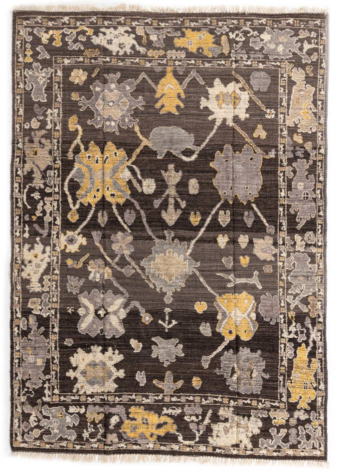 Detail image of 9' 1 x 12' 7 Hand Knotted Oushak Wool Rug