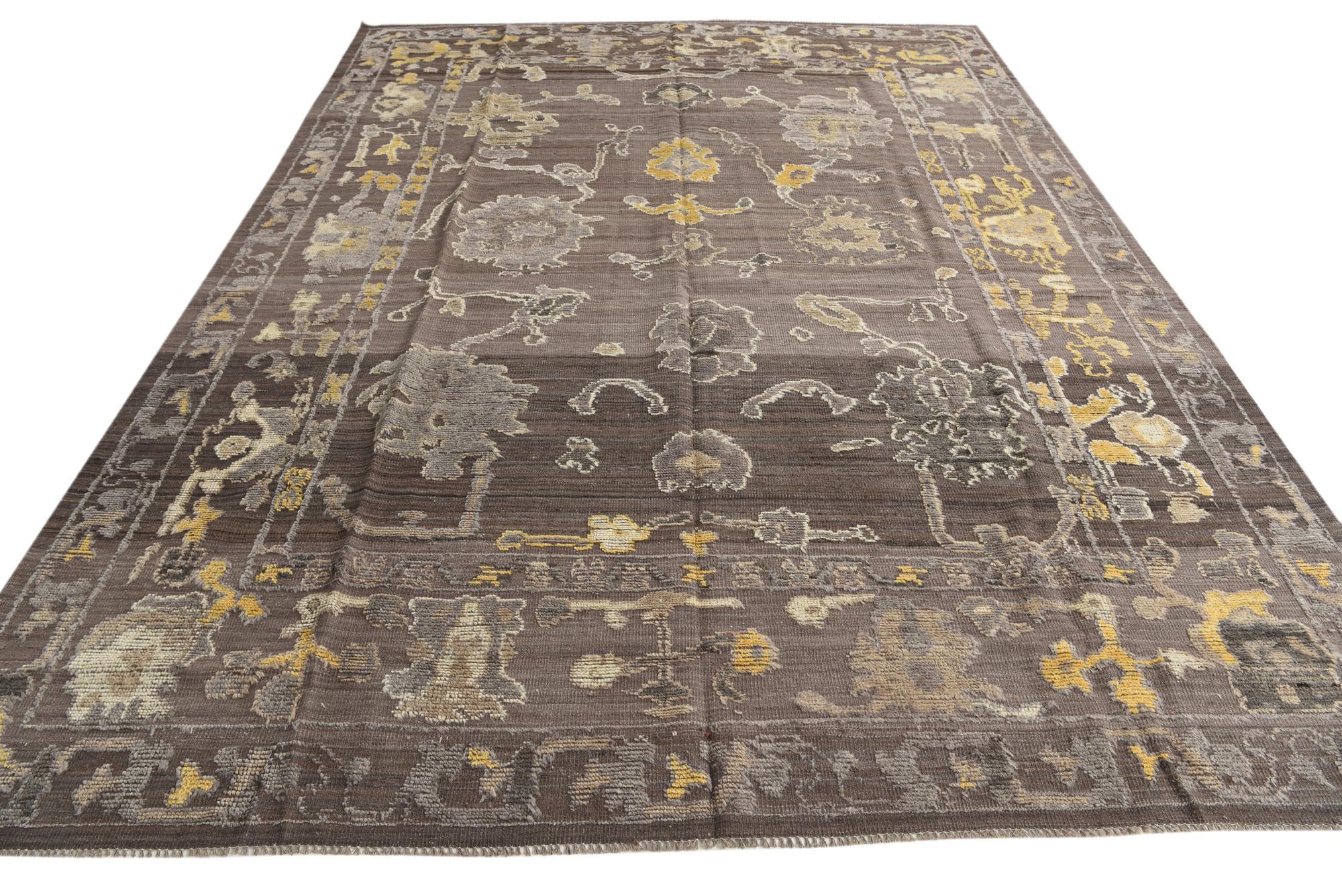 8' 10 x 12' 1 Hand Knotted Oushak Wool Rug