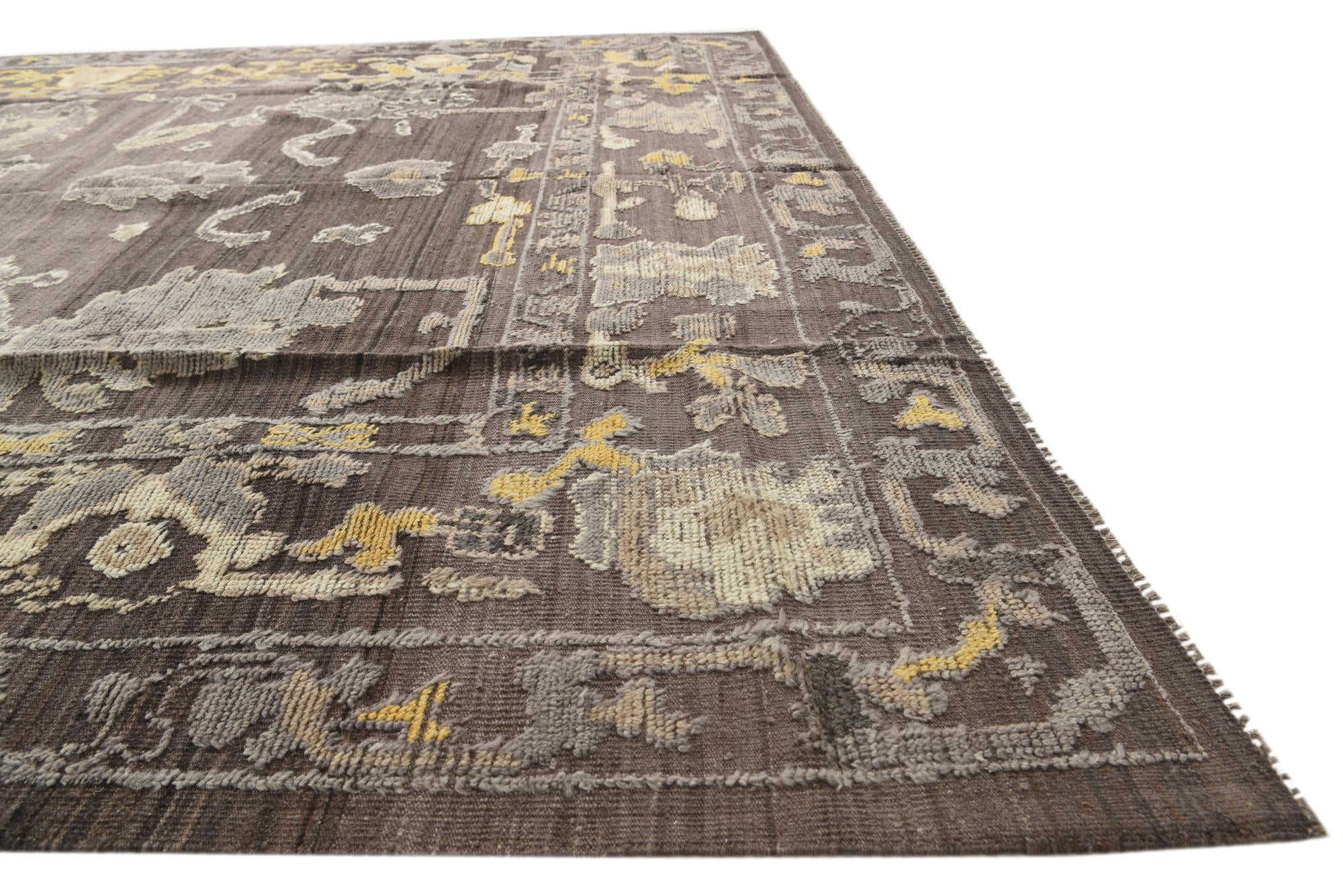 8' 10 x 12' 1 Hand Knotted Oushak Wool Rug
