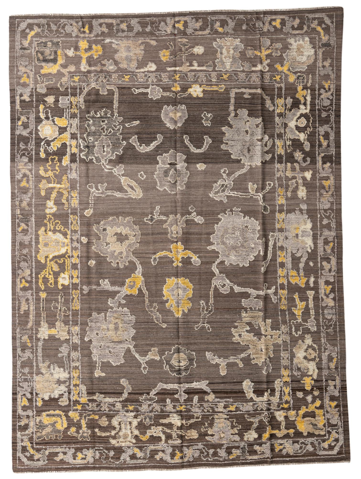 8' 10 x 12' 1 Hand Knotted Oushak Wool Rug