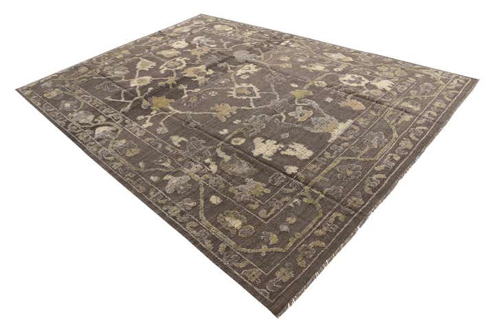 9' x 12' 4 Hand Knotted Oushak Wool Rug