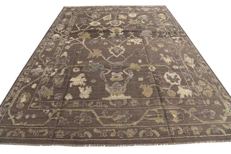 Detail image of 9' x 12' 4 Hand Knotted Oushak Wool Rug