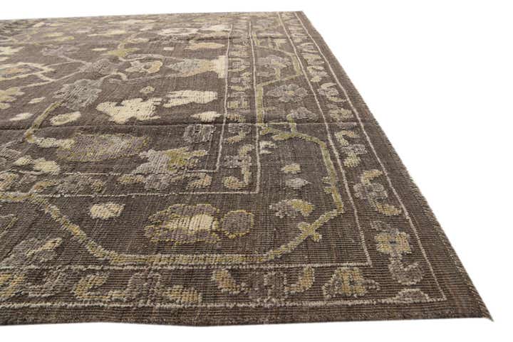 9' x 12' 4 Hand Knotted Oushak Wool Rug